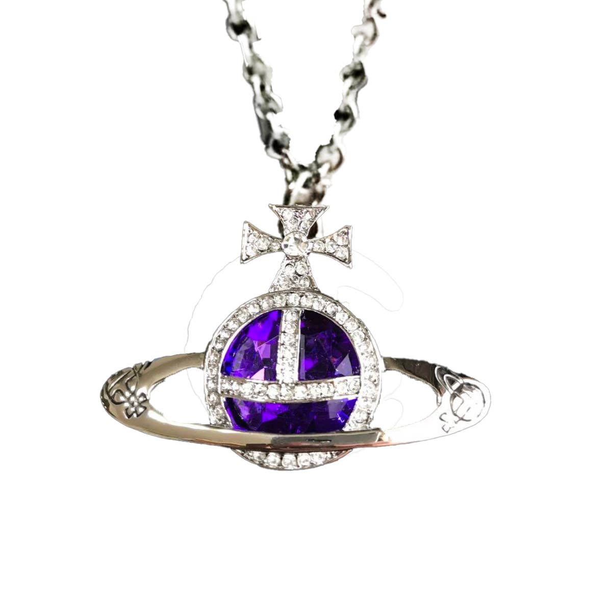 Vivienne Westwood Silver Royal Blue 3D Big Orb Pendant Necklace | eBay